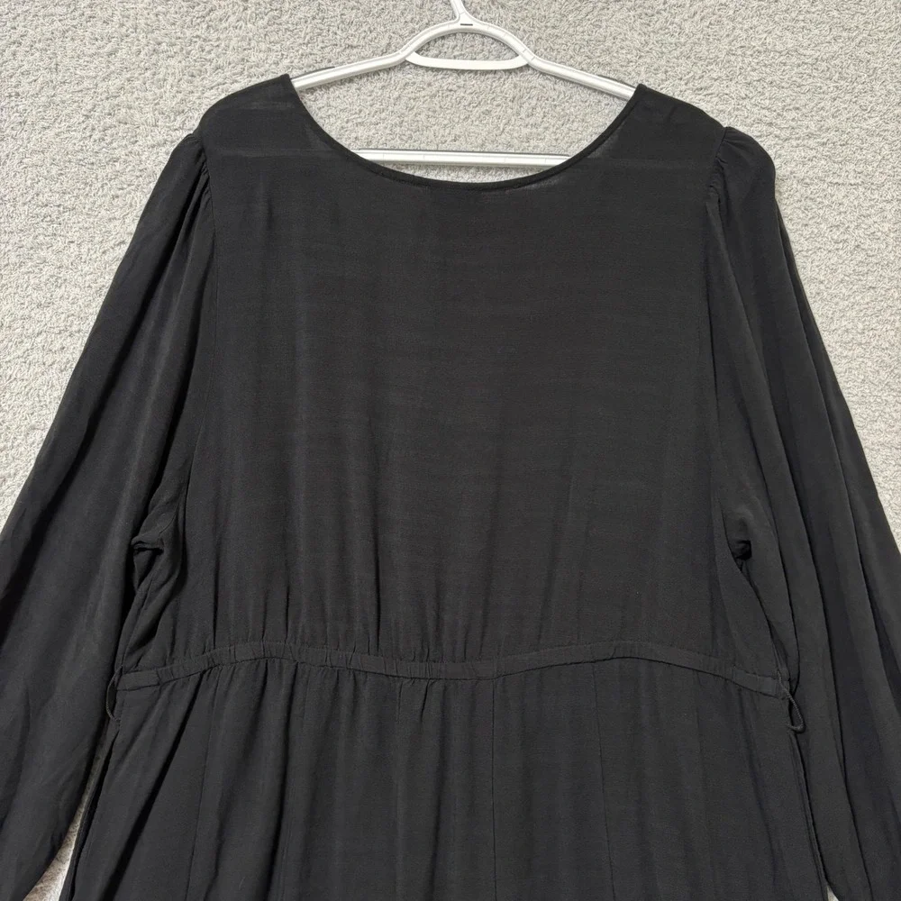 Little Black Dress Work Casual Flowy Mini Dress Long Sleeve Plus Size 1X Pockets - Picture 7 of 12